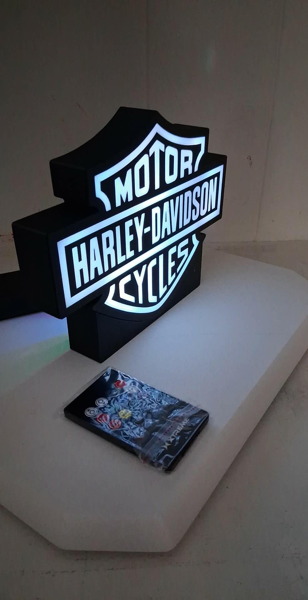 Harley Black and White LED light box – custom 3D printed – Lit Layer Creations